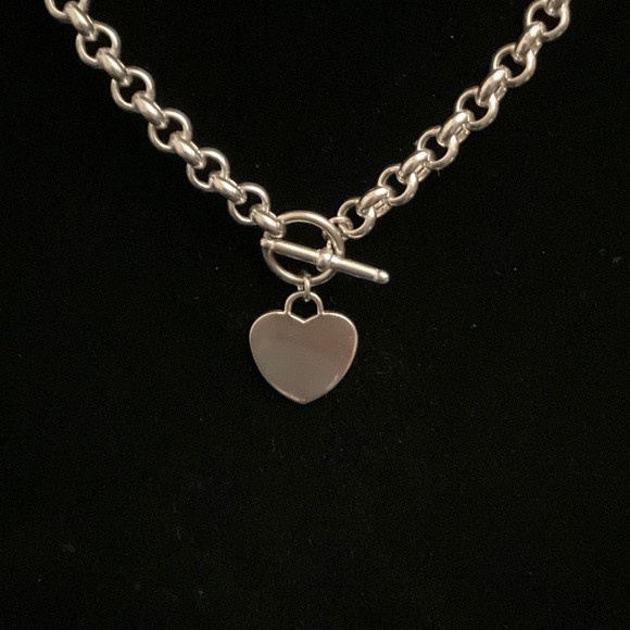 🌺 925 Italian Silvering Necklace with Toggle Heart Hook 37 Grams - Picture 7 of 7